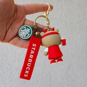 Starbucks Ayı 3D Karikatür Silikon Anahtarlık thumbnail 4
