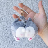 Sevimli Peluş Kedi Poposu Anahtarlık Çanta Süsü - 1