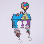 Yukarı Bak Carl ve Ellie Kalpli Çift Anahtarlığı  ve  Askısı thumbnail 2