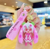 Pembe Anime Hatsune Miku Silikon Anahtarlık Model 2 thumbnail 2