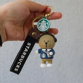 Starbucks Ayı 3D Karikatür Silikon Anahtarlık thumbnail 7