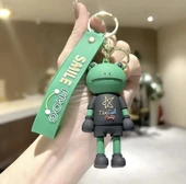 Sevimli Kurbağa Tasarımlı Silikon Anahtarlık Çanta  Süsü 1ADET thumbnail 4