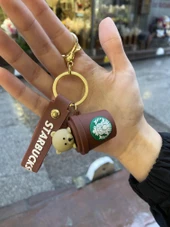 Sevimli Ayıcık  Kahve Bardağı Silikon Anahtarlık  Çanta Süsü 1 ADET - 3