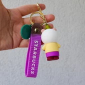 Starbucks Ayı 3D Karikatür Silikon Anahtarlık thumbnail 6