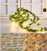 Yapay Yapraklı Yeşil Sarmaşık Şerit Peri LED Işık 3 Metre - 3