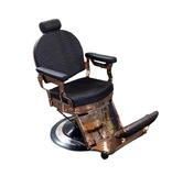 Ortopedik Ayarlanabilir Özel Yapım Gold Siyah Bakır Rengi Berber Koltuğu - 1