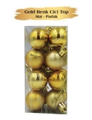 Yılbaşı Top Süs 3 Cm Mat Parlak Gold 16lı - 1