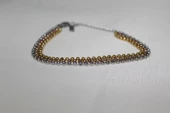 Üçlü Zincir Çelik Bileklik Gold Gümüş ve Rose Tonlar Kaın Bileklik 18 cm Üç Renkli Çelik Takı - 6
