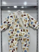 uğurböceğiçocuk Elyaflı Ve Fermuarlı Zürafa Aslan Desenli Kışlık Çocuk Uyku Tulumu Unisex - 8