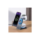 Sunix 3in1 15W Telefon 2,5W Saat 3,5W Kulaklık Kablosuz Şarj İstasyonu MG-80 - 2