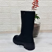 M.P 1397 Siyah Fermuarlı Kaymaz Kürklü 33cm Kadın Çizme - 9