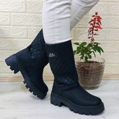 M.P 1397 Siyah Fermuarlı Kaymaz Kürklü 33cm Kadın Çizme - 4