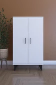 LIJ1500002AACYCA 2 Kapaklı, Ayarlanabilir Raflı Çok Amaçlı Dolap, Mutfak Dolabı, Banyo Dolabı Beyaz, 101x60x30 cm - 1