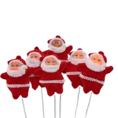 Yılbaşı Noel Baba Çubuklu 5 cm 6'lı Süs - 1