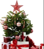 Yılbaşı Çam Ağacı Tepeliği Yıldızı Simli Yaylı Metal Kırmızı 27 cm thumbnail 4