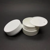 100 ml Plastik Krem Kutusu , 100 cc Beyaz Renkli Kapaklı Krem Kavanozu x 3 Adet - 2