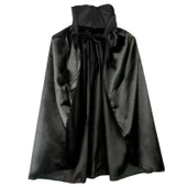 Siyah Renk Yakalı Halloween Pelerini 90 cm - 1