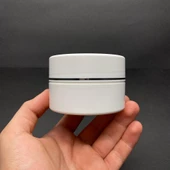 100 ml Plastik Krem Kutusu , 100 cc Beyaz Renkli Kapaklı Krem Kavanozu x 3 Adet - 1