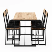 Eportatif Atlantik Minderli Mutfak Masası Yemek Masası Takımı Çam 1532 thumbnail 6