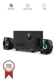 Torima D37 Siyah Bluetooth Hoparlör 2in1 Subwoofer RGB Işıklı Bilgisayar Hoparlörü Speaker - 1