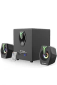 Torima D38 Siyah Bluetooth Hoparlör 2in1 Subwoofer RGB Işıklı Bilgisayar Hoparlörü Speaker - 6