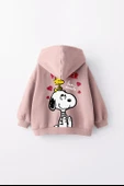KIZ ÇOCUK SNOOPY BASKILI KAPÜŞONLU MANŞETLİ SWEATSHİRT - 6