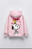 KIZ ÇOCUK SNOOPY BASKILI KAPÜŞONLU MANŞETLİ SWEATSHİRT - 4