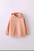 KIZ ÇOCUK SNOOPY BASKILI KAPÜŞONLU MANŞETLİ SWEATSHİRT - 7