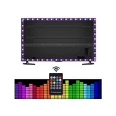 Sese Duyarlı Bluetooth 10 Metre Tv Arkası USB Girişli Rgb Şerit LED Kumanda ile Kontrol Led - 5