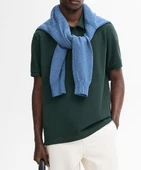 Massiodutti Mikro dokulu pamuklu polo yaka t-shirt - 1
