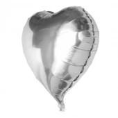 Kalp Balon Folyo Gümüş 60 cm 24 inç - 1