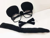Mickey Mouse Gözlüğü Papyonu Kuyruğu Seti - 2