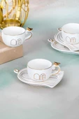 btmhome June 6 Kişilik Porselen Kahve Fincanı Takımı Seti - 90 ml - 1