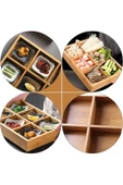 btmhome Bambu Tepsi 6 Bölmeli Çerezlik, Meyve, Şekerlik, Servis Tabağı Kutusu - 3