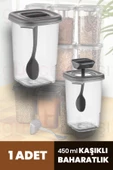 btmhome 450 ml Kendinden Kaşıklı Baharatlık, Çay, Kahve Kutusu, Kaşıklı Pratik Çok Amaçlı Saklama Kabı4adet - 3