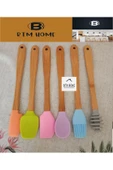 btmhome 6 Parça Bambu Saplı Silikon Spatula Mutfak Seti, Tencere Tava Pasta Kek Sıyırma Seti, - 2