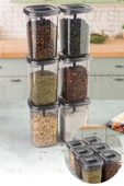btmhome 450 ml Kendinden Kaşıklı Baharatlık, Çay, Kahve Kutusu, Kaşıklı Pratik Çok Amaçlı Saklama Kabı4adet - 7