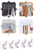 btmhome 5'li Kendinden Yapışkanlı Güçlü Şeffaf Askılık - Kapı Arkası Mutfak Duvar Banyo Askı - 3