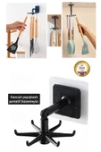 Btm Home Yapışkanlı 360° Döndürülebilir Pençeli Saklama Banyo Havlusu Rafı Mutfak Düzenleyici Kancaları - 1