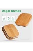 btmhome 300 ml 2 Adet Bambu Kapaklı Kare Cam Kavanoz - 6