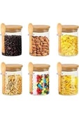 btmhome Bambu Kapaklı 600 ml, Cam, Kavanoz, Kaşıklı 1 Adet - 1