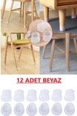 Btm Home 12 Ad BEYAZ Masa Sandalye Mobilya Ayağı Koruyucu Silikon Kılıf -Gürültü Emici Parke Koruyucu Silikon - 2