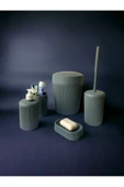 btmhome 5li Banyo Seti Çöp Kovası, Klozet Fırçası, Diş Fırçalık, Sıvı ve Katı Sabunluk Set - 1