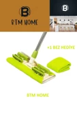 btmhome Mikrofiber Mandallı Mop, Teleskopik Saplı Set +1 Yedek Bezli Yeşil Renk - 3