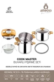 Cook Master 7 Parça Çok Fonksiyonlu Paslanmaz Çelik Buharlı Düdüklü Tencere Seti - 1