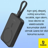 Baseus 30W 10000mAh İphone Lightning Kablolu ve Kablosuz Şarjlı Magsafeli Süper Hızlı Powerbank - 3