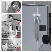 Bebek Çocuk Güvenliği Çekmece Ve Dolap İçin Kendiliğinde Yapışkanlı Vidasız Kapak Kilidi - 4