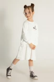 Kız Çocuk Cepli Beyaz Elbise thumbnail 5