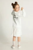 Kız Çocuk Cepli Beyaz Elbise thumbnail 4