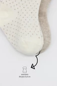Bebek Organik Paunlı Derby Penye Soket Çorap thumbnail 4